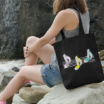 Eighth Note Trio Canvas Tote Bag