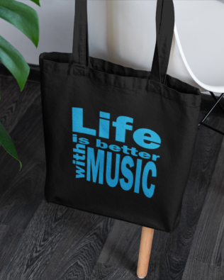 Life is Better With Music Canvas Tote Bag
