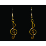 Gold-tone Treble Clef Earrings