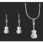 Acoustic Guitar Necklace and Earring Set