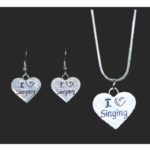 I Love Singing Necklace and Earring Set