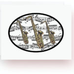 Saxophones With Music Note Cards