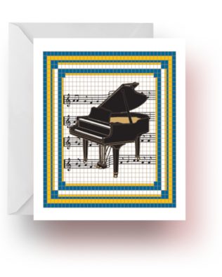 Tiled Grand Piano Note Cards