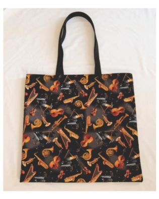 Tossed Instruments Cotton Print Tote Bag
