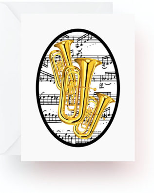 Tuba With Music Note Cards