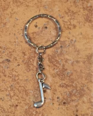 Silver Note Key Ring