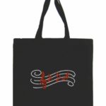 Staff and Notes Glitter Canvas Tote Bag