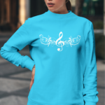 Treble Clef Design Sweatshirt