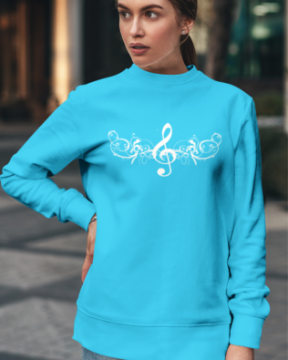 Treble Clef Design Sweatshirt