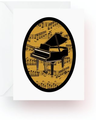 Grand Piano With Music Note Cards