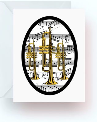 Trumpets With Music Note Cards